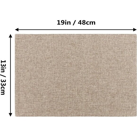 Fabric Cotton Placemats Set of 6 Heat Resistant Dining Table Place Mats Kitchen - Picture 4 of 7